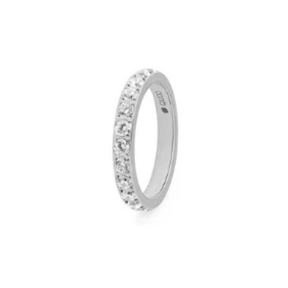 NEW QUDO women's spacer eternity ring in silver